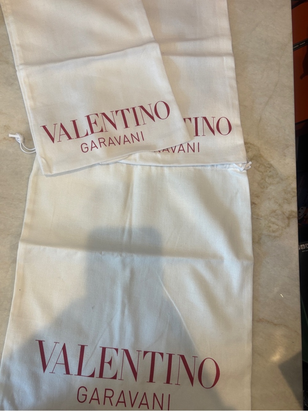 Valentino Garavani 3 piece dust bag two 8x13.5 one 12x13.5